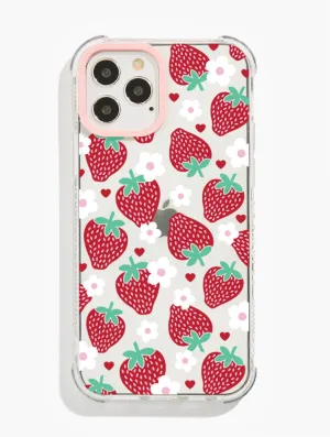 Minimal Strawberry Shock iPhone Case Vivid Coloration Flexible Protection
