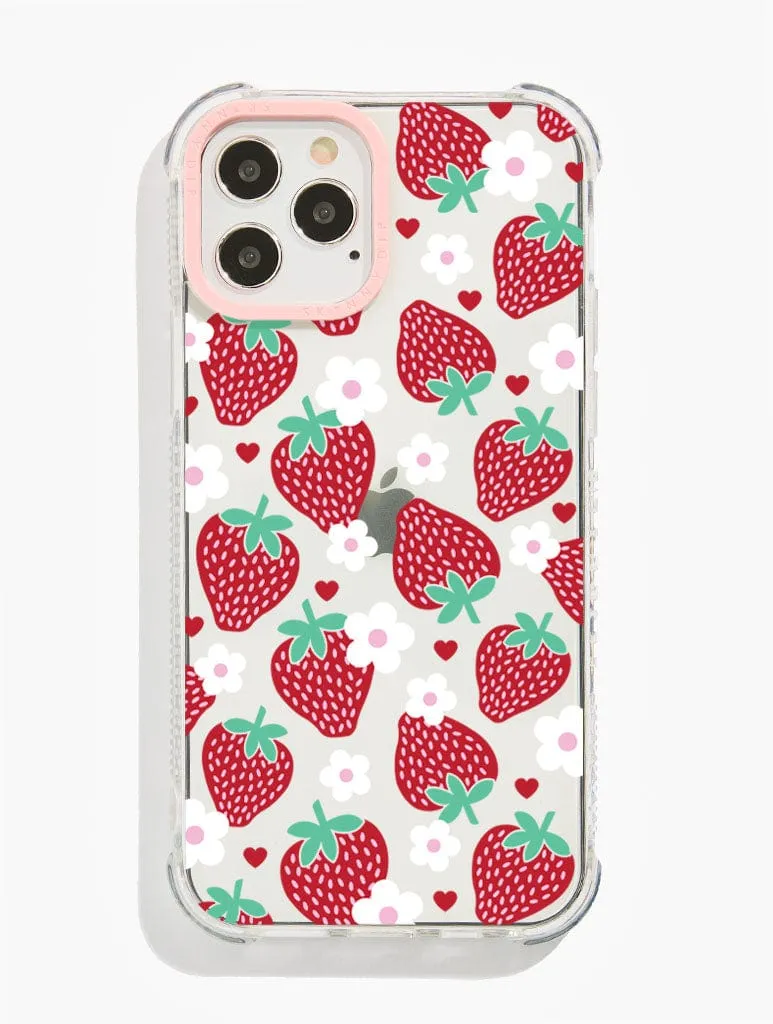 Minimal Strawberry Shock iPhone Case Impact Guard Outdoor Protection