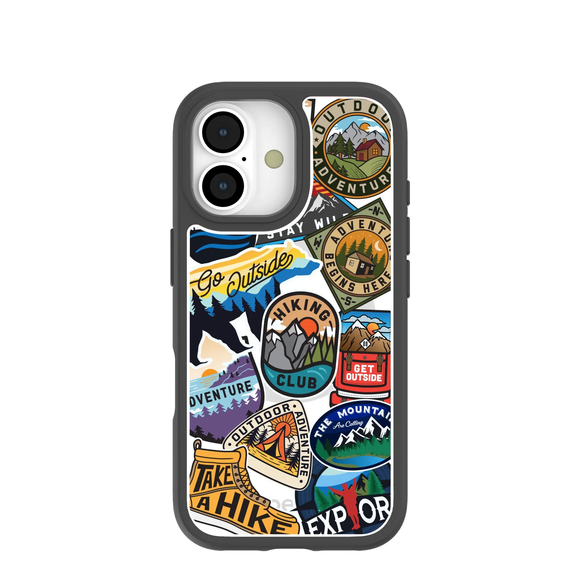 Clear Trail Stickers iPhone 17 Case With Noir Ridge (MagSafe included) Versatile Design