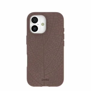 Minimal Touch Comfort touch Chocolate Brown Leaf Veins iPhone 17 Case