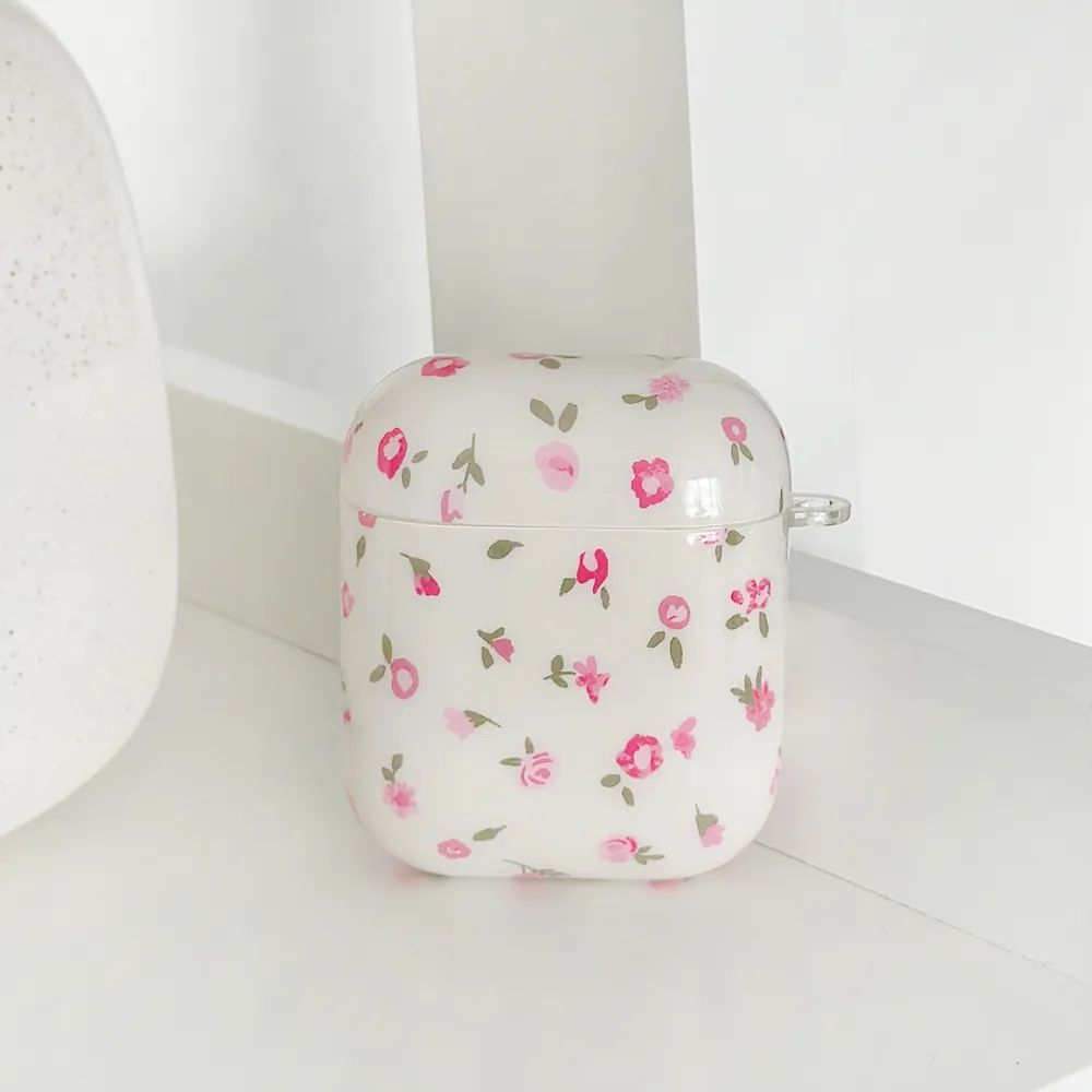 Airpods Case - Pink Watercolour Flowers Portable Design Bag
