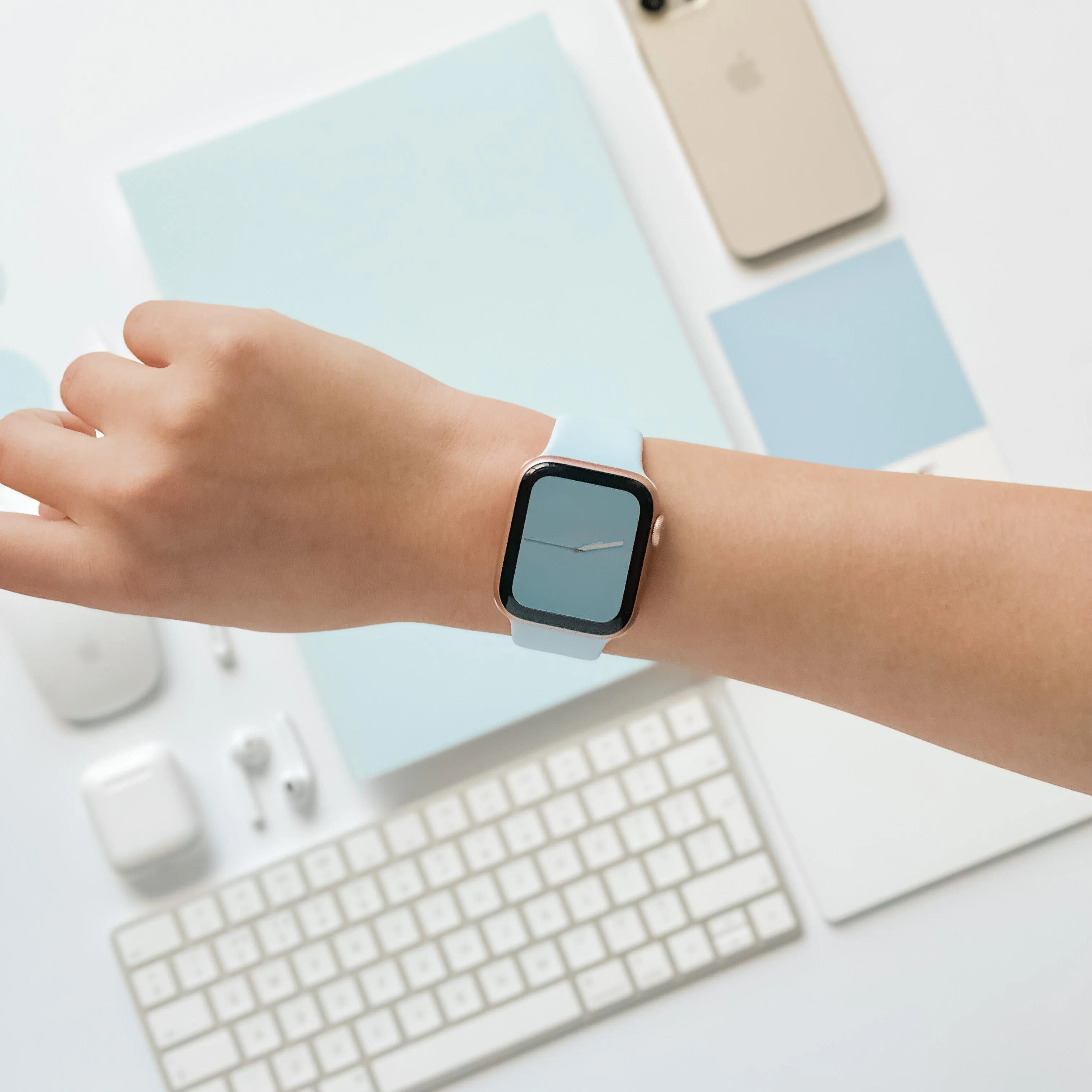 Elegant Smart Look Soft Flexible Band NAKD Apple Watch Strap - Sky Blue