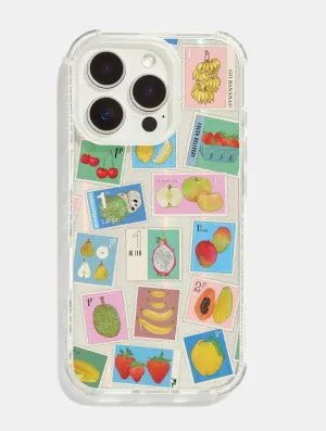 Grip Layer Premium Texture Layer Natdraws x Skinnydip Fruit Postage Stamps Shock iPhone Case