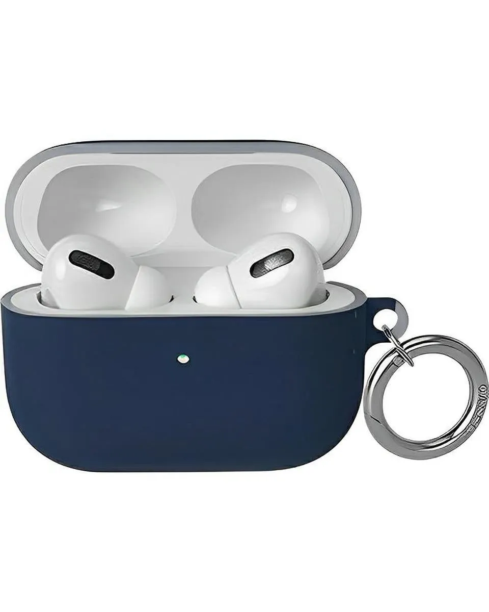 Navy Blue AirPods Case Fashion Smooth Organizer Lightweight Travel Bag