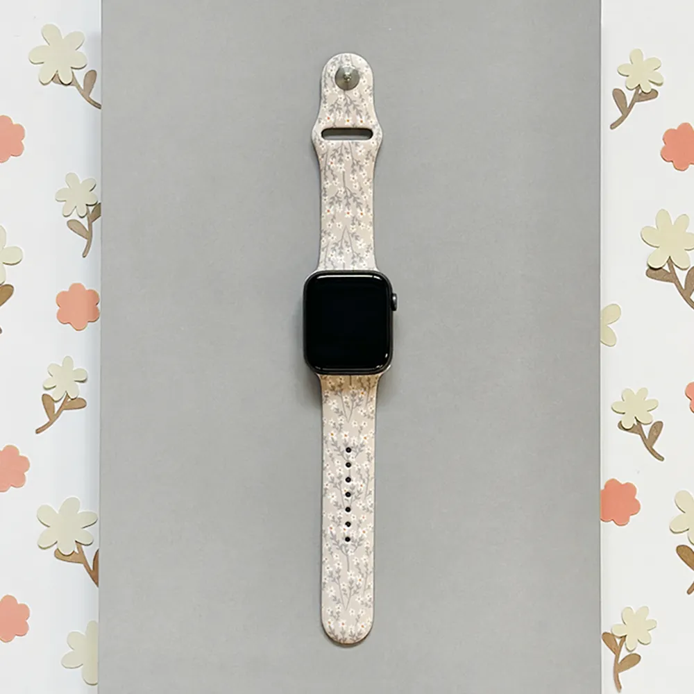Durable Function Flexible Design Nude Flowers Apple Watch Strap