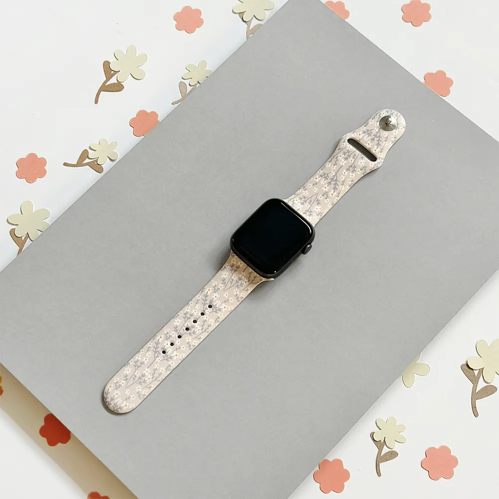Nude Flowers Apple Watch Strap Flexible Option Premium Craftsmanship