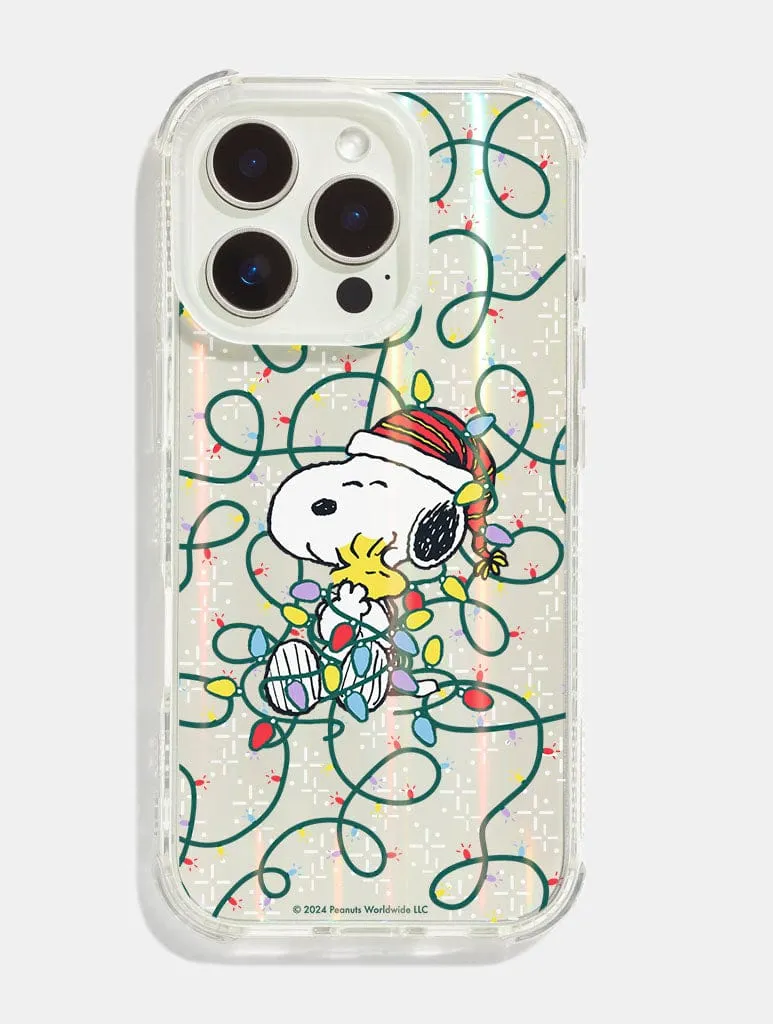 Smooth Finish Stylish Detail Peanuts x Skinnydip Snoopy Christmas Lights Shock iPhone Case