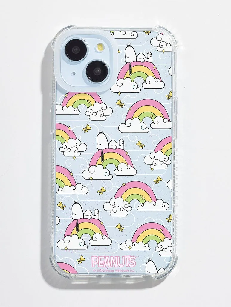 Comfort Accessory Modern Layer Peanuts x Skinnydip Snoopy Rainbow Repeat Shock iPhone Case