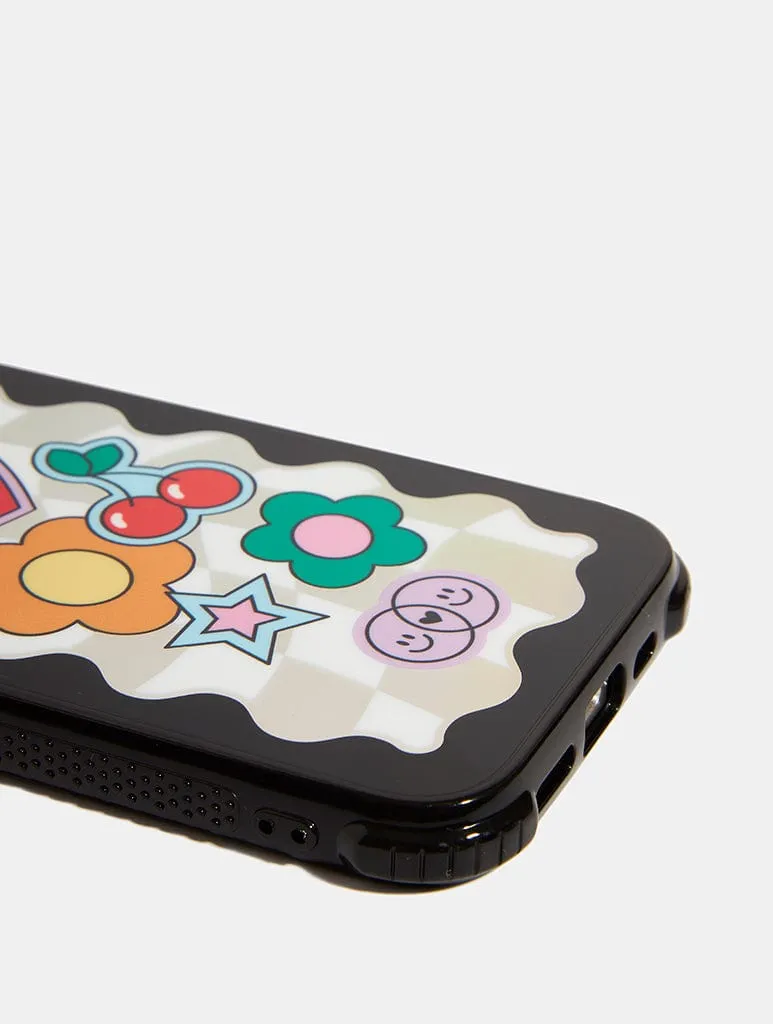 Soft Surface Wavey Icon Check Shock iPhone Case