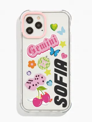 Personalised Clear Shock iPhone Case With Pink Camera Hole Protective Craft