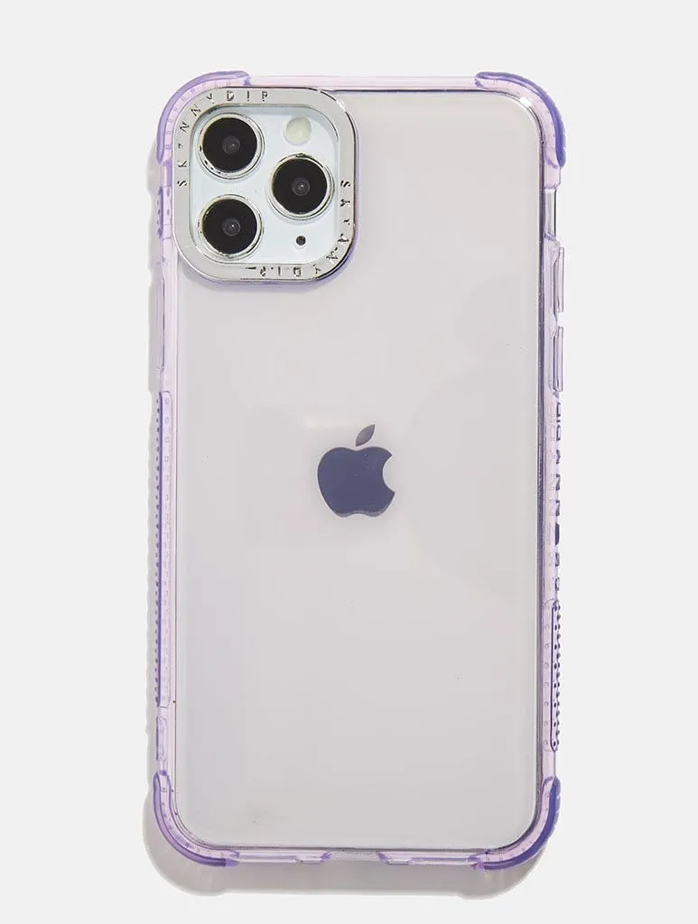 Personalised Lilac & Silver Shock iPhone Case Smooth Finish