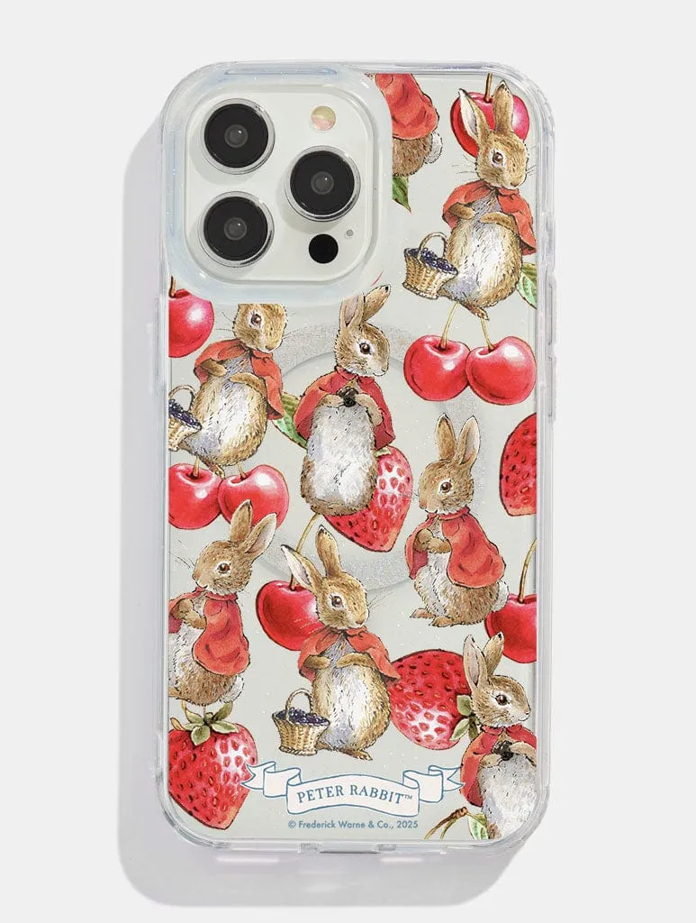 Peter Rabbit x Skinnydip Flopsy Cherry Glitter MagSafe iPhone Case Durable Layer