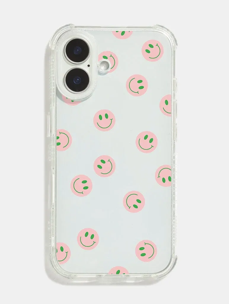 Shock Frame Light Frame Pink And Green Smile Shock iPhone Case