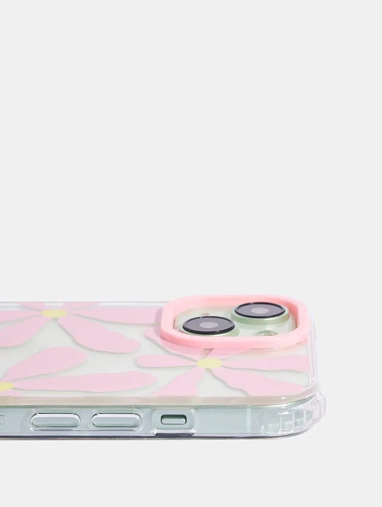 Transparent Edge Pink Maxi Floral Shock iPhone Case