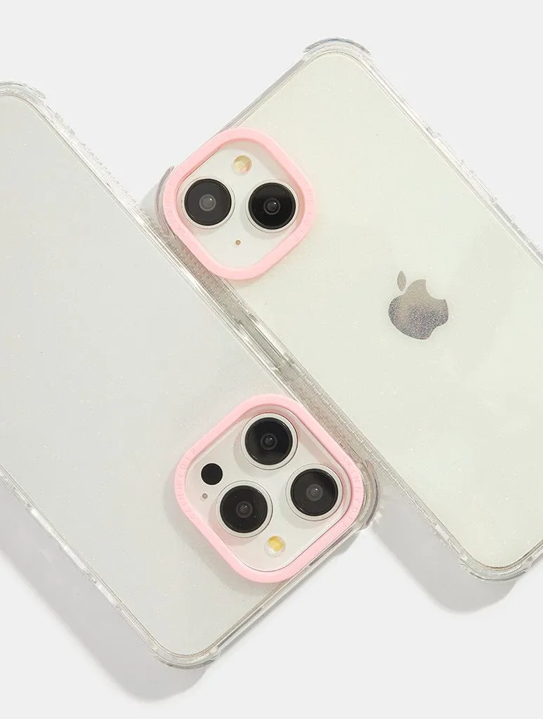 Compact Feel Pink Minimal Glitter Shock iPhone Case