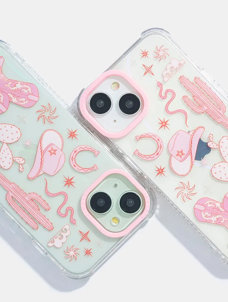 Pink Rodeo Cowgirl Shock iPhone Case Smooth Finish Minimal Shield