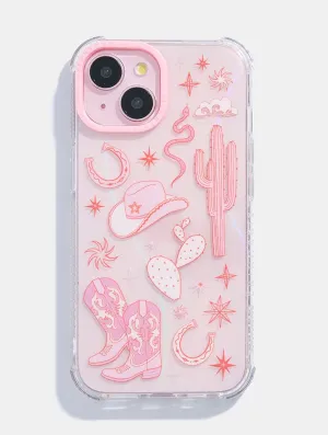 Glossy Finish Look Pink Rodeo Cowgirl Shock iPhone Case