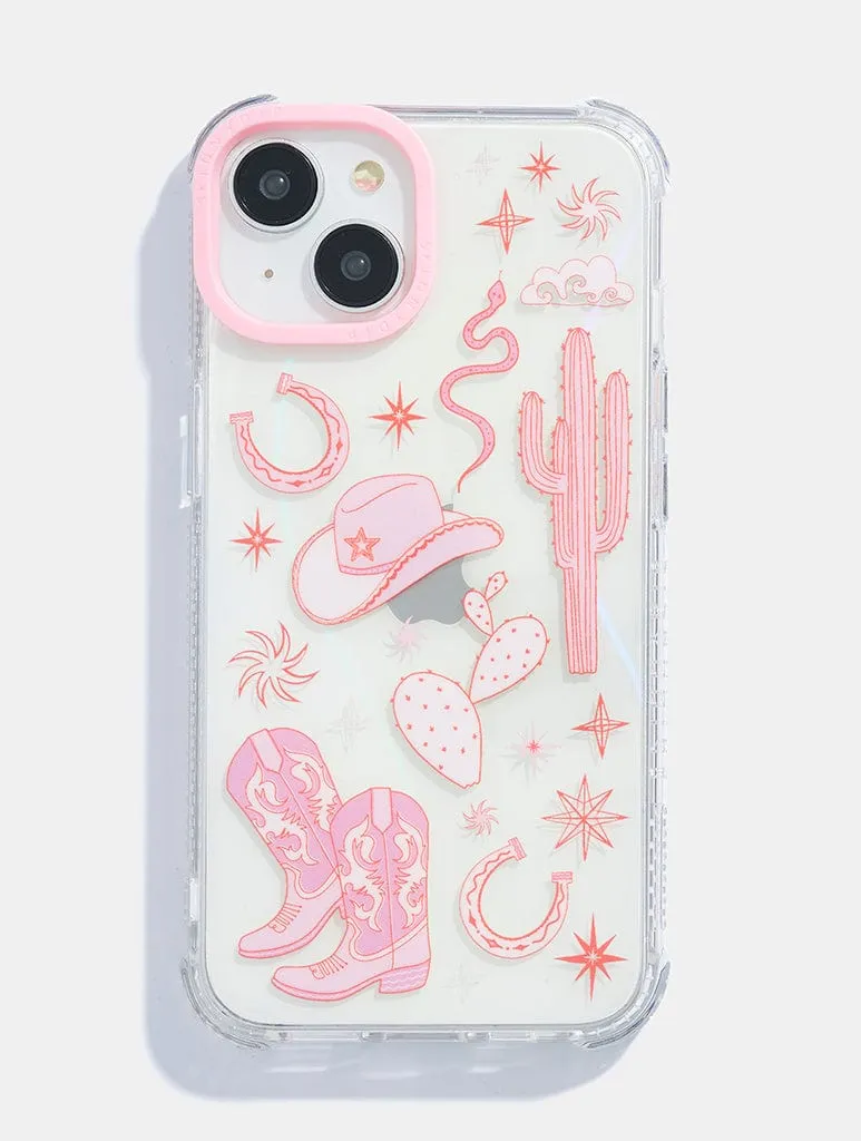 Pink Rodeo Cowgirl Shock iPhone Case Hybrid Touch