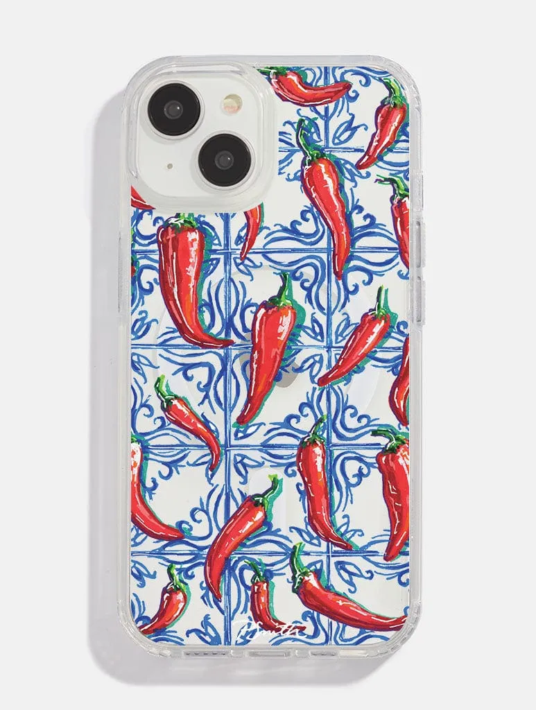 Pippa Smith Studio x Skinnydip Chillies On Tiles MagSafe iPhone Case Elegant Surface Texture