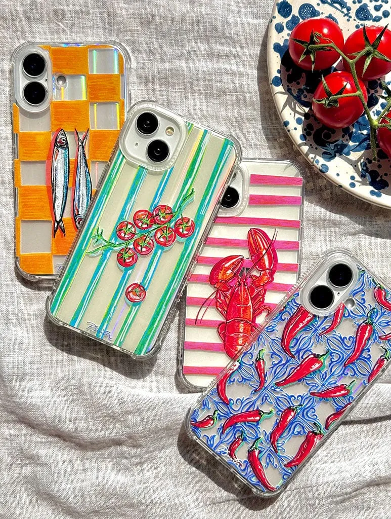 Pippa Smith Studio x Skinnydip Chillies On Tiles Shock iPhone Case Comfort Use Textured Detail