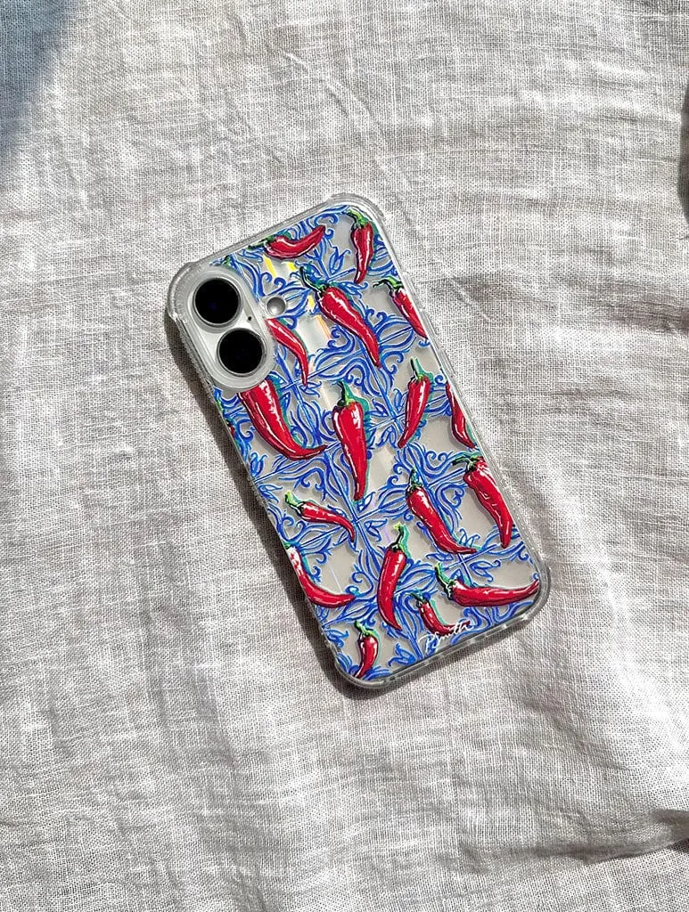 Pippa Smith Studio x Skinnydip Chillies On Tiles Shock iPhone Case Scratch Barrier