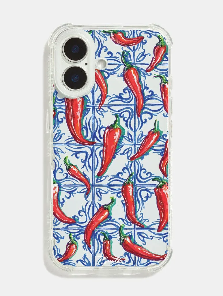 Creative Pattern Pippa Smith Studio x Skinnydip Chillies On Tiles Shock iPhone Case