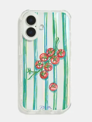 Bold colors Comfort Feel Pippa Smith Studio x Skinnydip Tomatoes On Green Stripes Shock iPhone Case