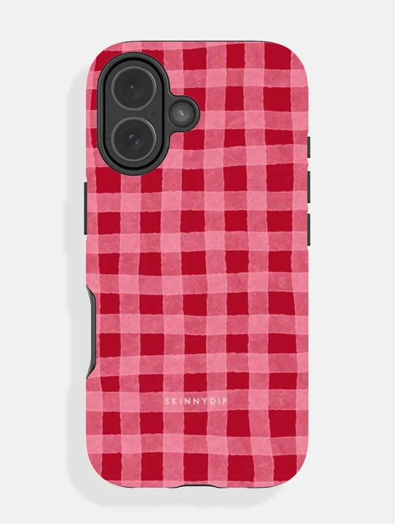Red and Pink Gingham Ultra Protective iPhone Case Fashion Forward