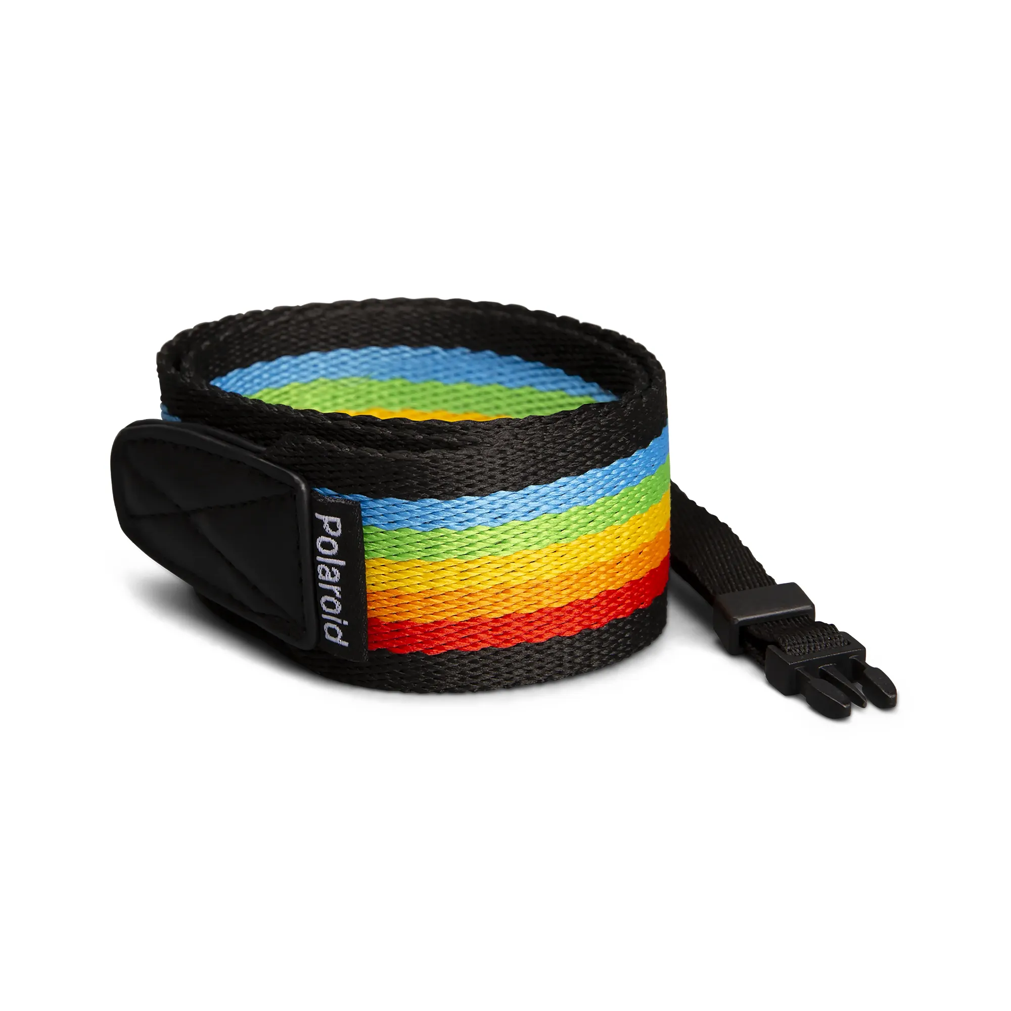 Running Lanyard Polaroid Flat Camera Strap - Rainbow Black