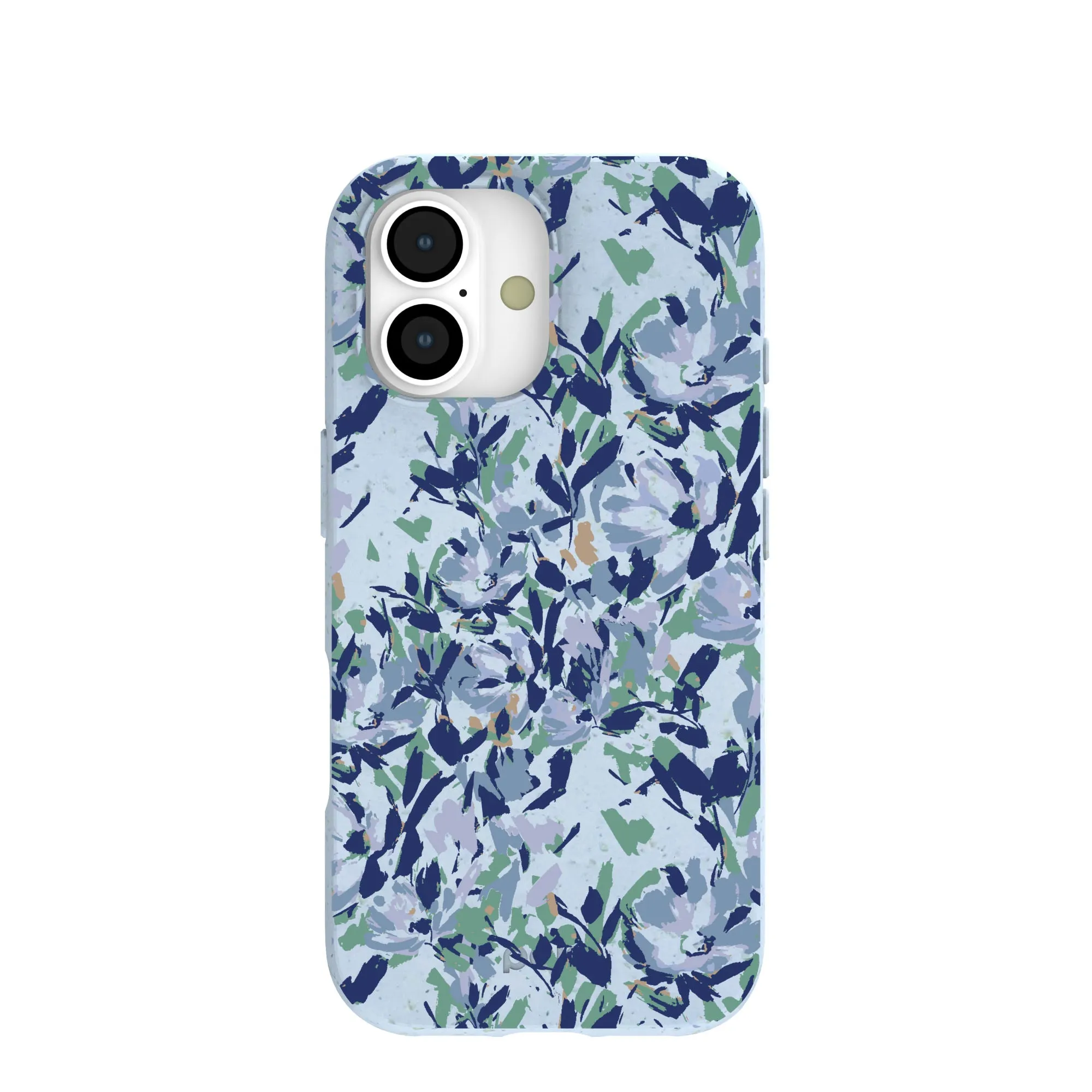 Powder Blue Blue Blooms iPhone 17 Case Comfort Edge Texture