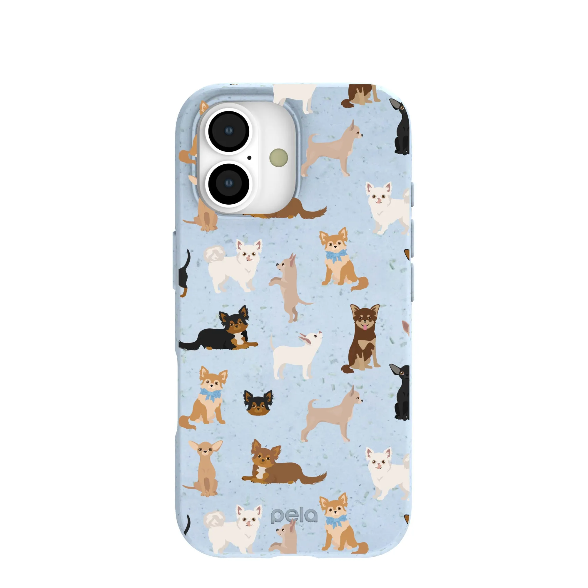 Powder Blue Chihuahua Charms iPhone 17 Case Light Design