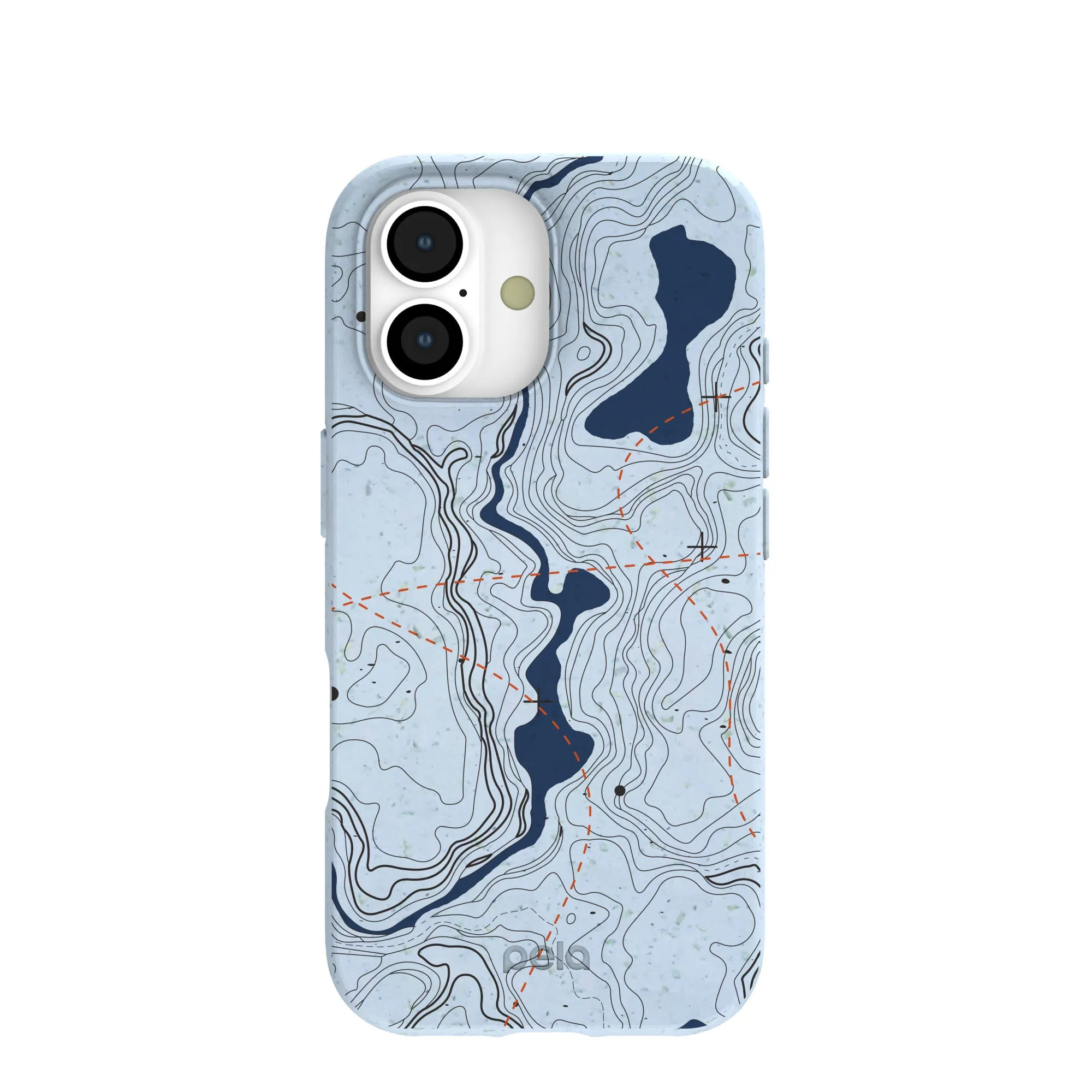Button Cover Powder Blue Contour Lines iPhone 17 Case