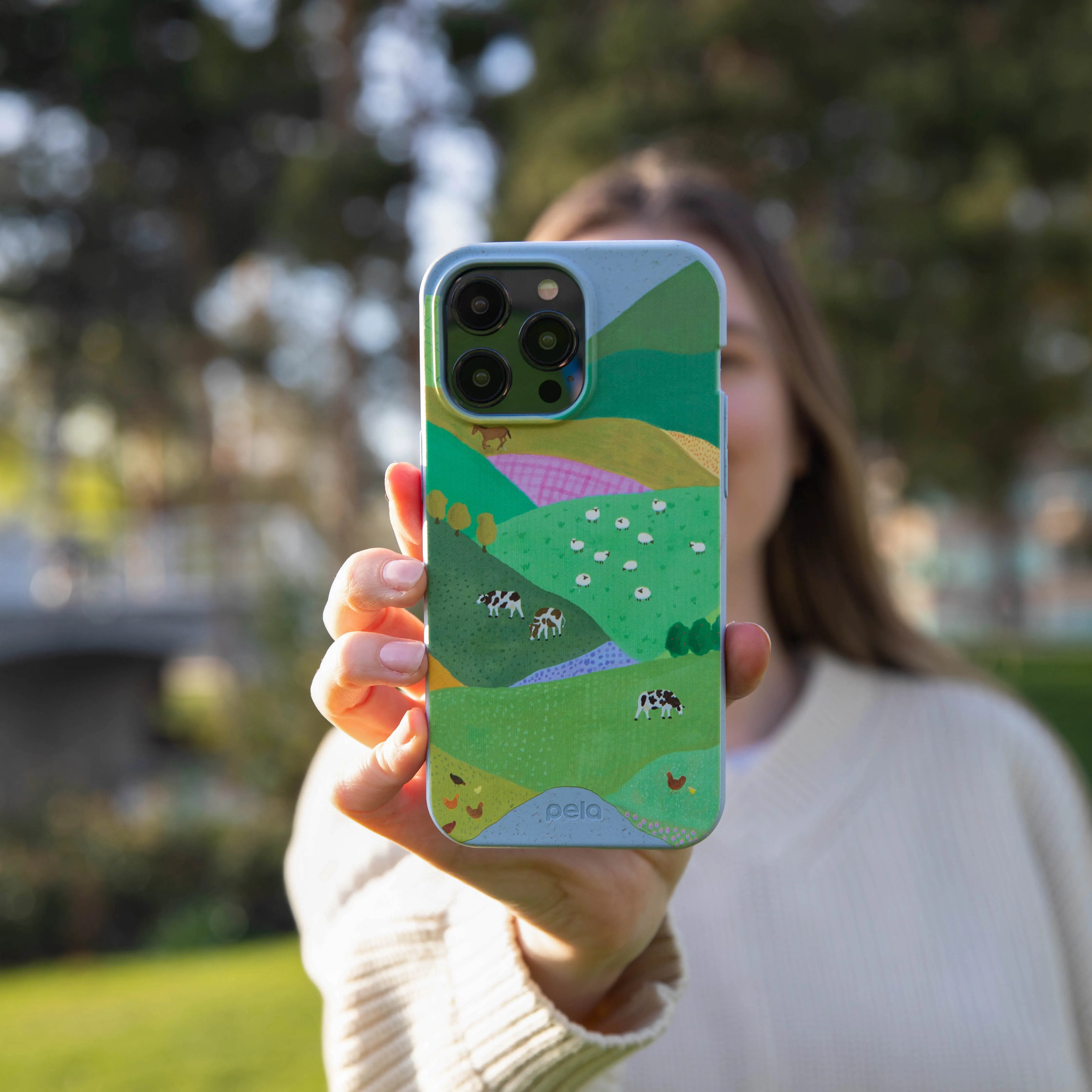 Powder Blue Farm Tales iPhone 17 Case Creative Pattern Minimal Texture