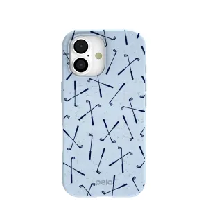 Classic Look Polished Finish Texture Powder Blue Golf Clubs iPhone 17 Case