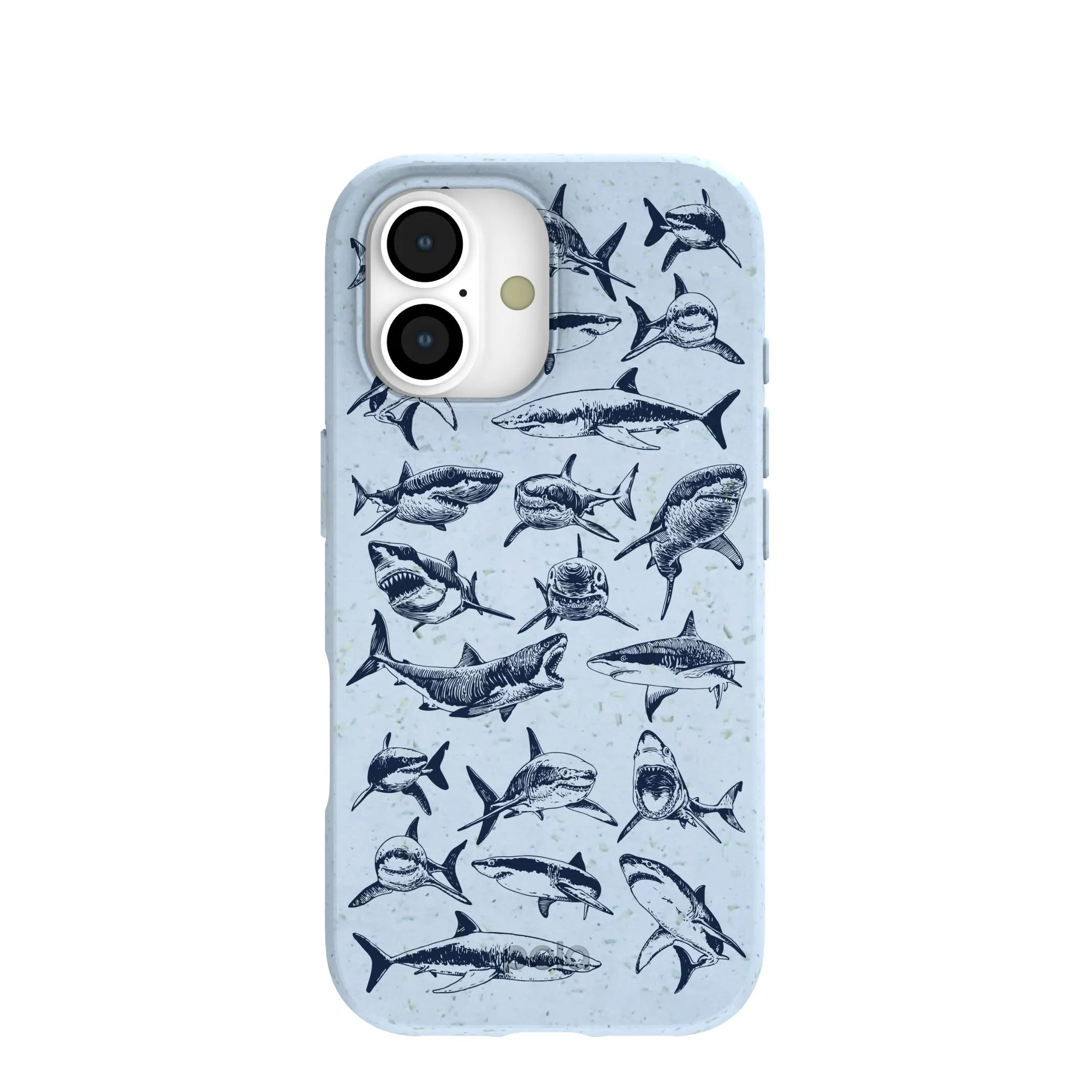 Powder Blue Great White iPhone 17 Case Stylish frame