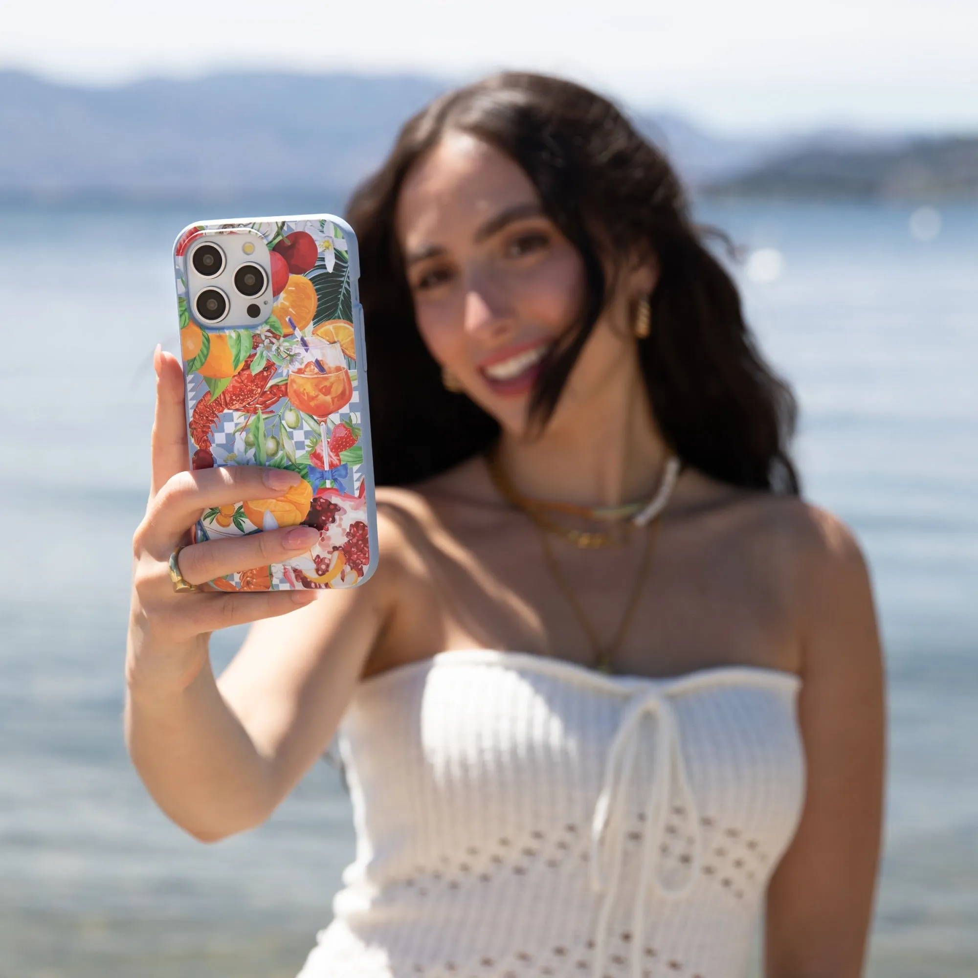 Tight Fit Powder Blue Mediterranean Summers iPhone 17 Case