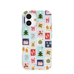 Wireless charging Premium Detail Finish Powder Blue Noel Stamps iPhone 17 Case