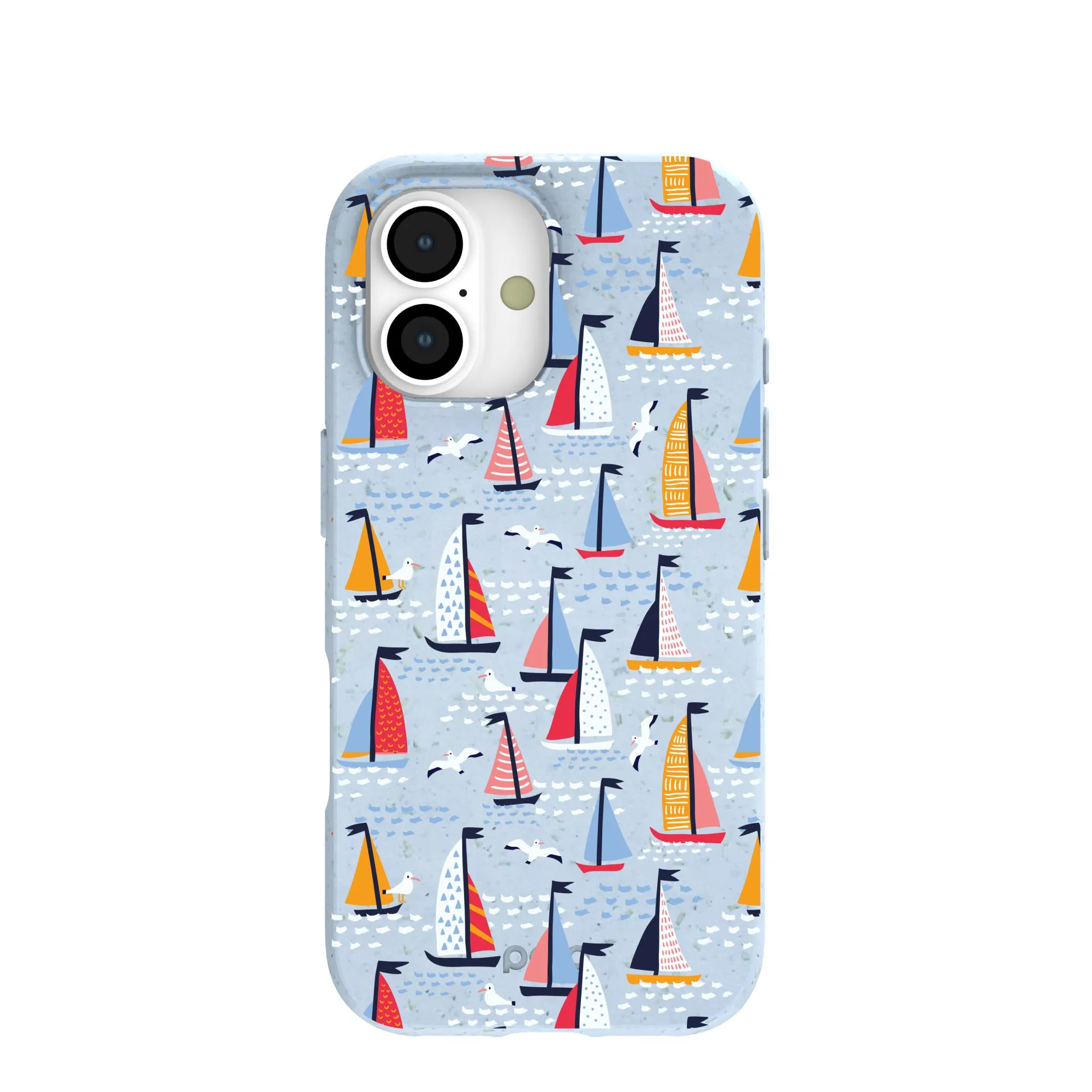Lightweight Frame Powder Blue Sails and Seagulls iPhone 17 Case