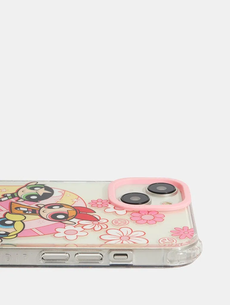 Premium Edge Design Elegant Surface Powerpuff Girls Pink Floral Shock iPhone Case