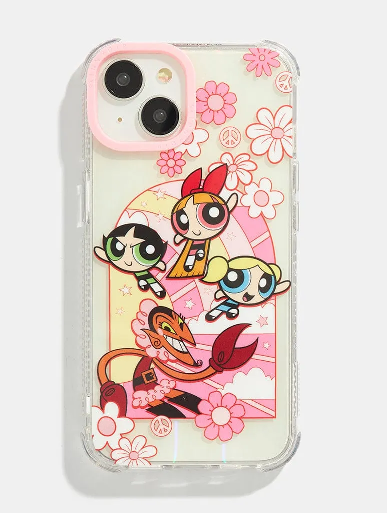 Protective Quality Powerpuff Girls Pink Floral Shock iPhone Case