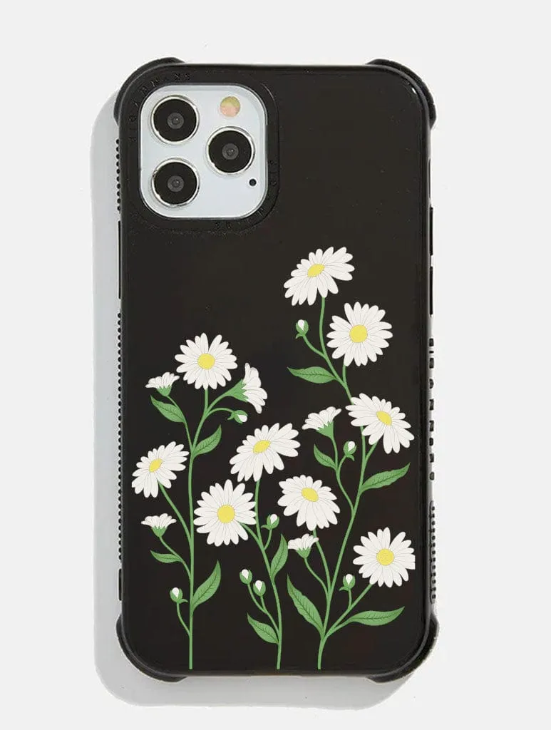 Student Friendly Matte Coating Black Growing Daisy Shock iPhone Case