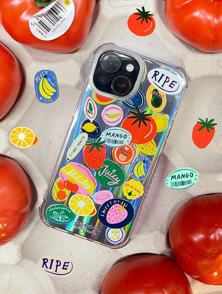 Kerrie Illustrates x Skinnydip Fruit Stickers Shock iPhone Case Comfort Design