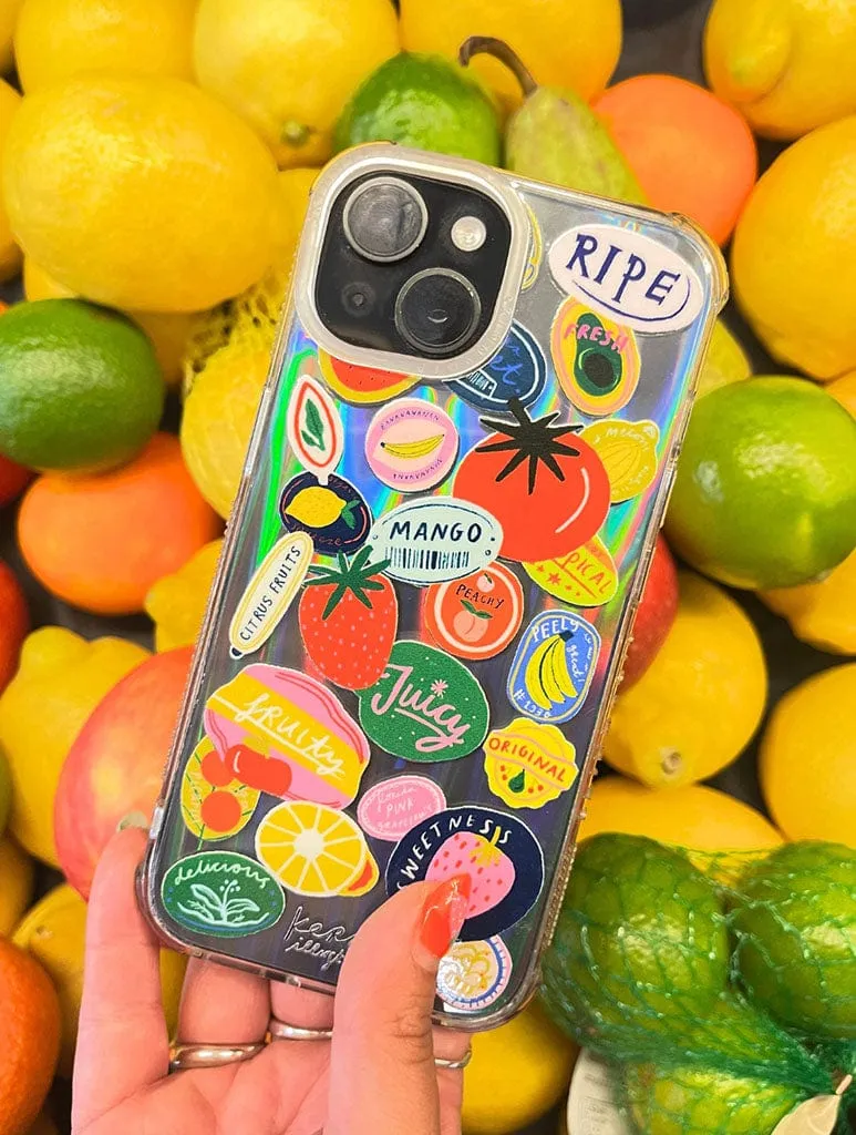 Smooth Look Texture Minimal Feel Kerrie Illustrates x Skinnydip Fruit Stickers Shock iPhone Case