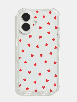 Customizable Option Ditsy Heart Shock iPhone Case