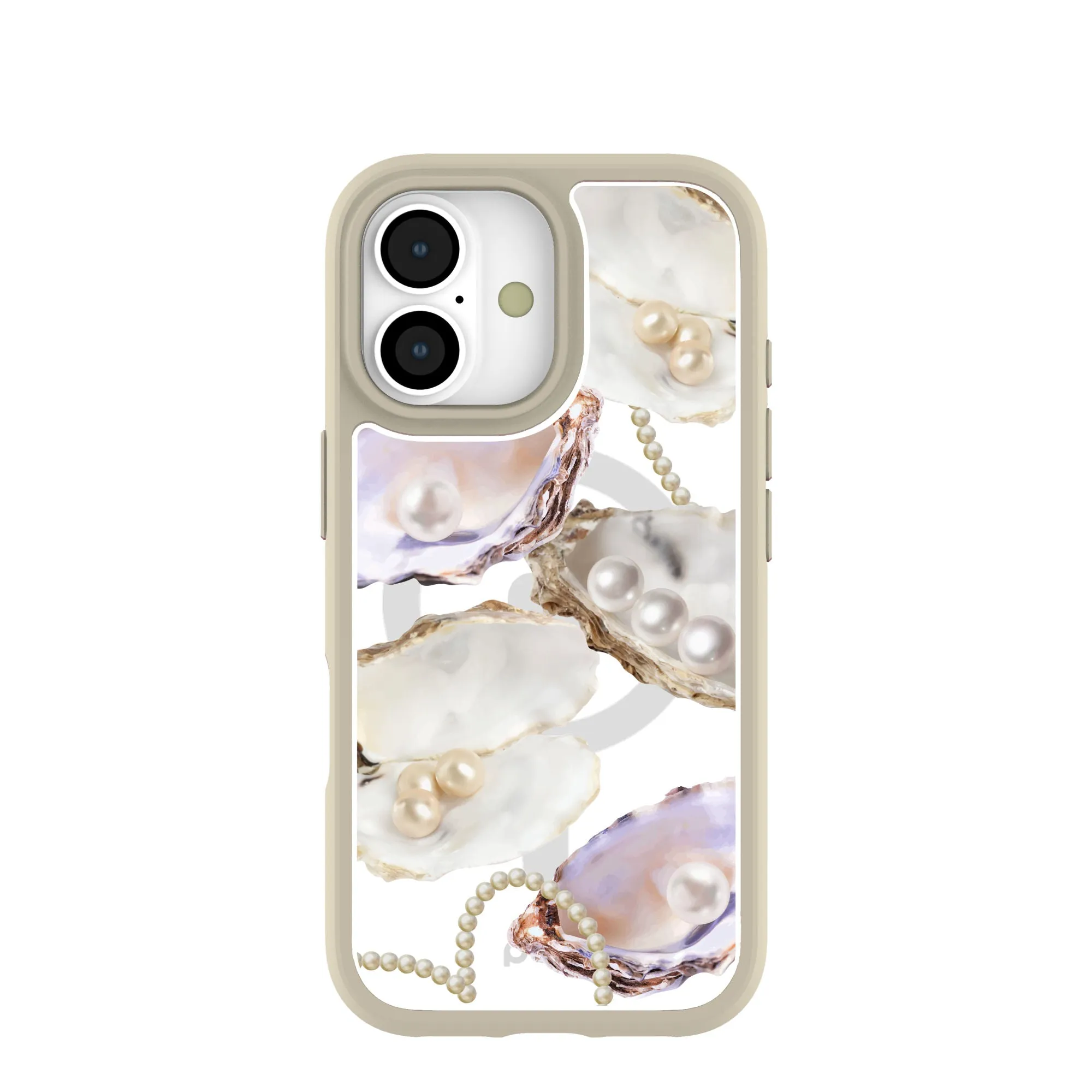 Soft Feel Clear Moonlit Oyster iPhone 17 Case With London Fog Ridge (MagSafe included)