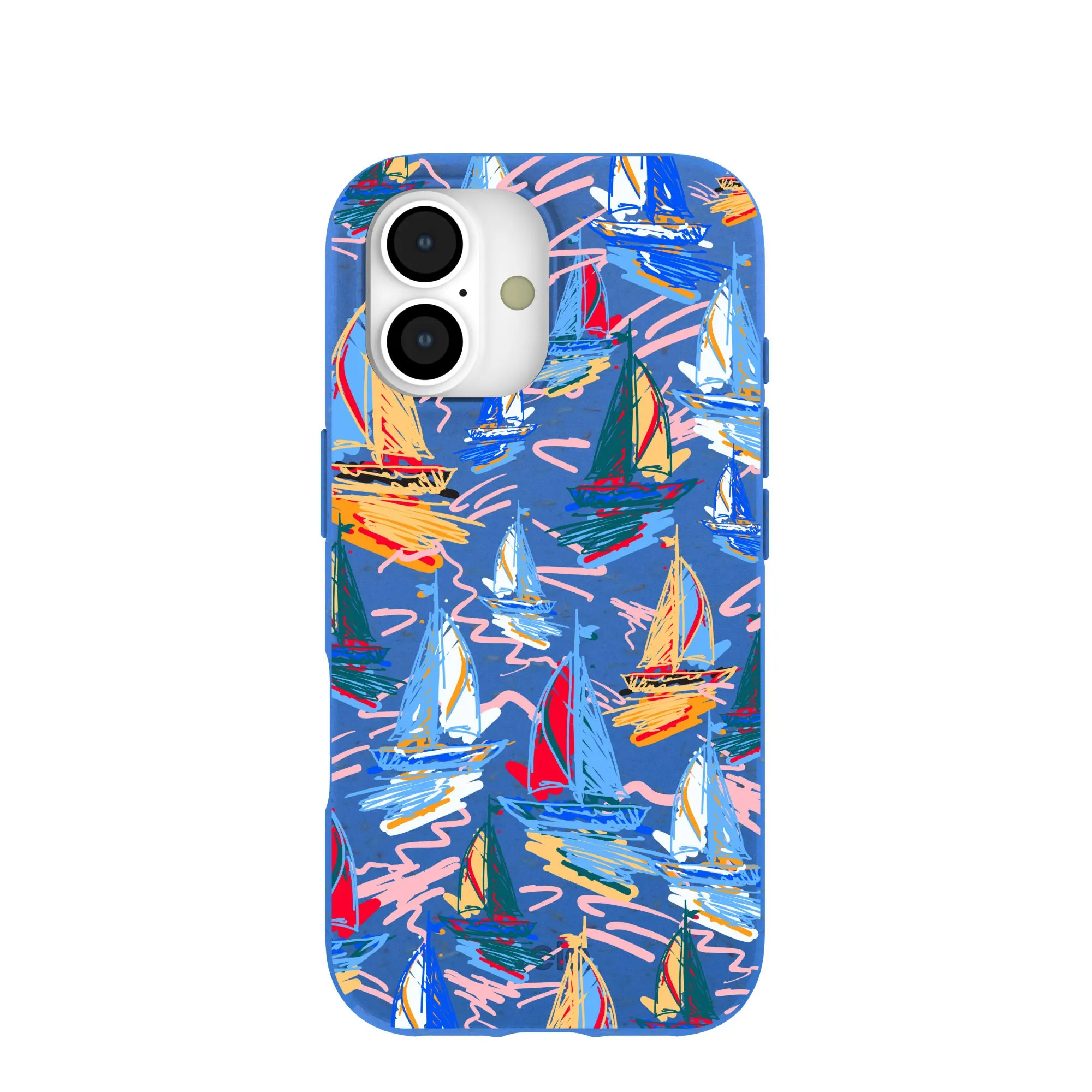 Electric Blue Dockside Dreams iPhone 17 Case Stylish Form Gloss Touch