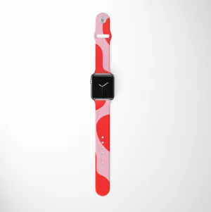 Abstract Pink & Red Apple Watch Strap Waterproof Coating Sweat Proof