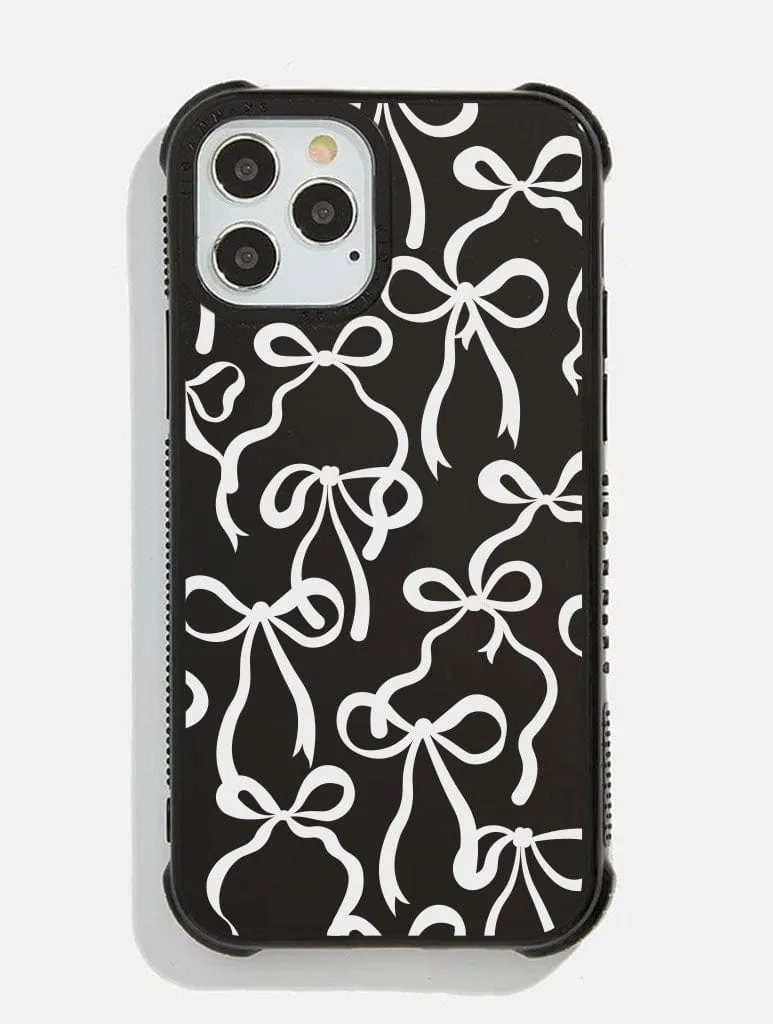 Black & White Bows Shock iPhone Case Rugged Surface