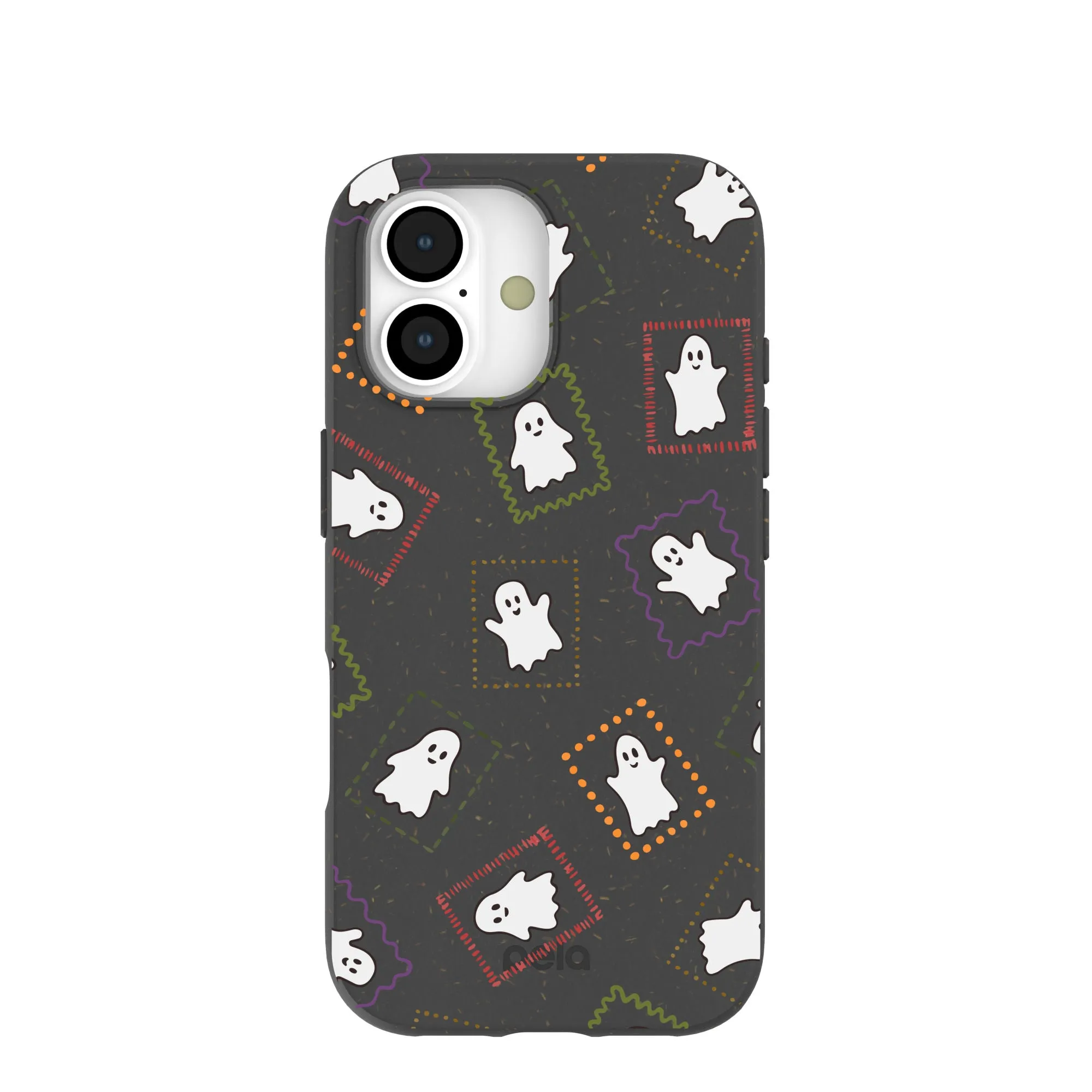 Clean Texture Black Ghost Stamps iPhone 17 Case