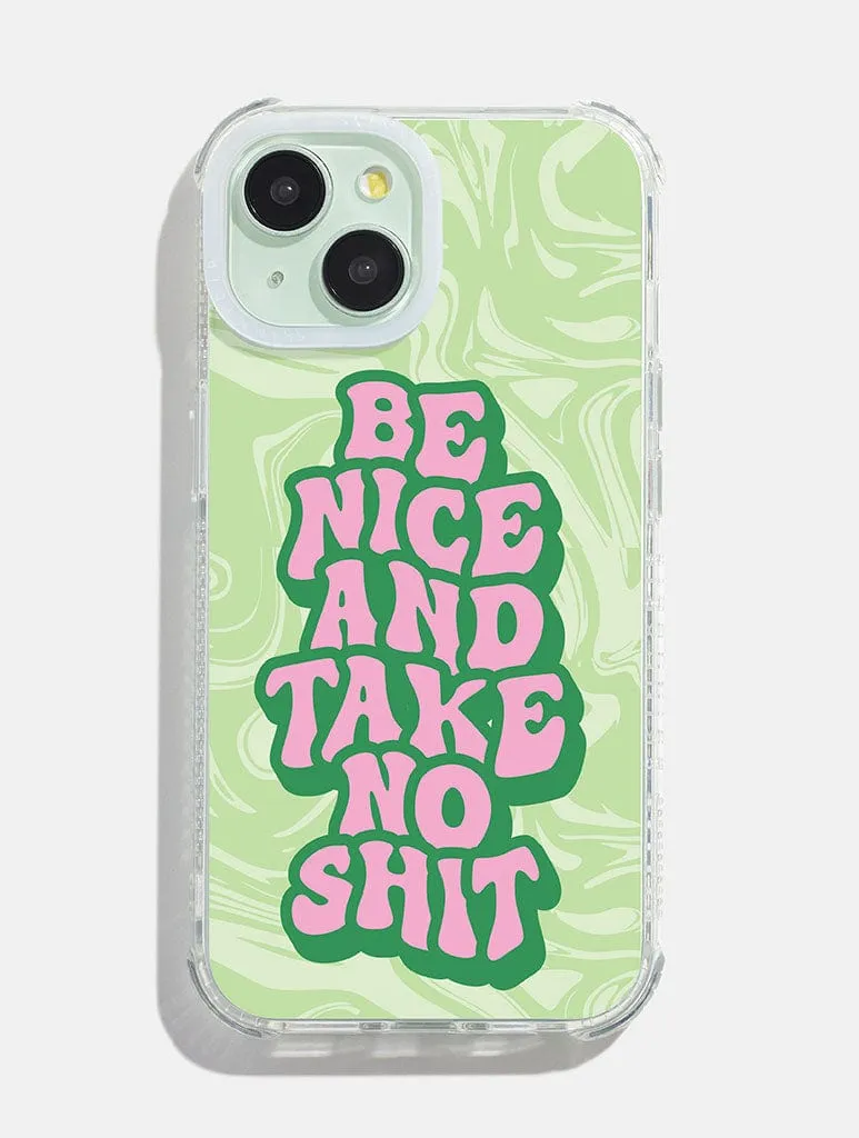 Premium Feel Layer Modern Design Printed Weird x Skinnydip Be Nice Shock iPhone Case